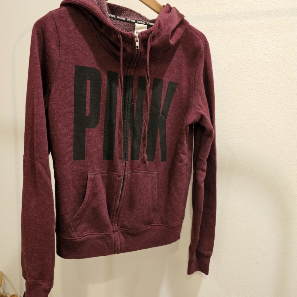 Deep maroon VS PINK zip up
